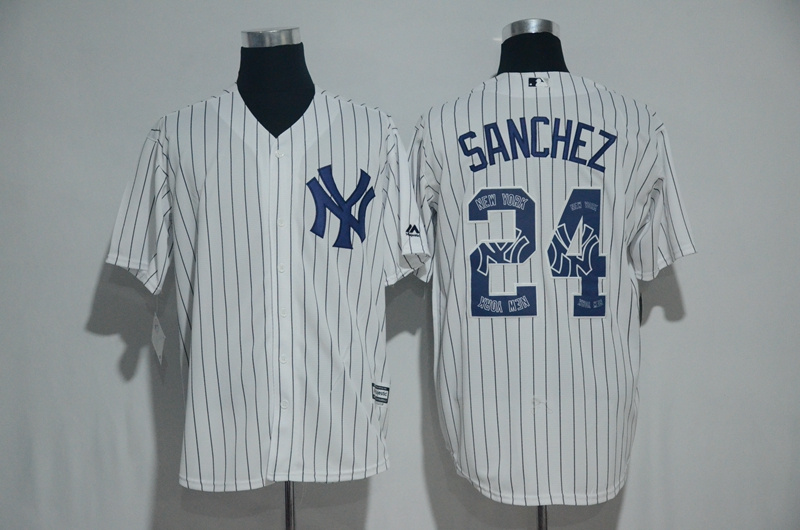 2017 MLB New York Yankees #24 Sanchez White Fashion Edition Jerseys